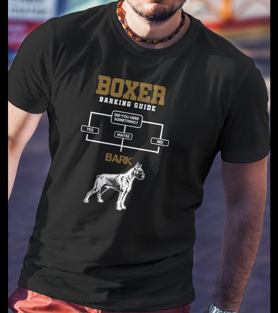 Boxer Barking Guide Flowchart With Funny Puppy Graphics T-Shirt