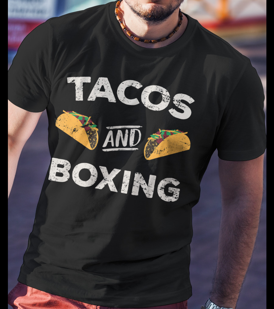 Tacos And Boxing Distressed Gym Boxer T-Shirt