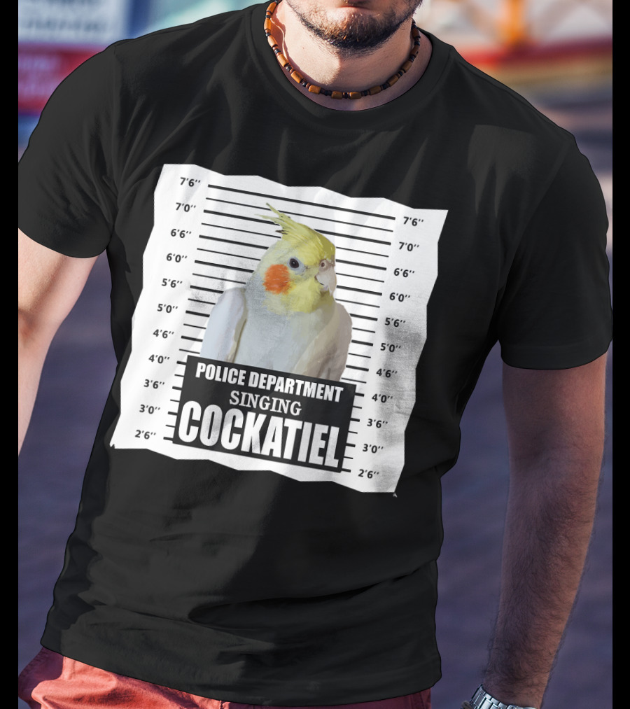 Police Department Singing Cockatiel Mugshot T-Shirt