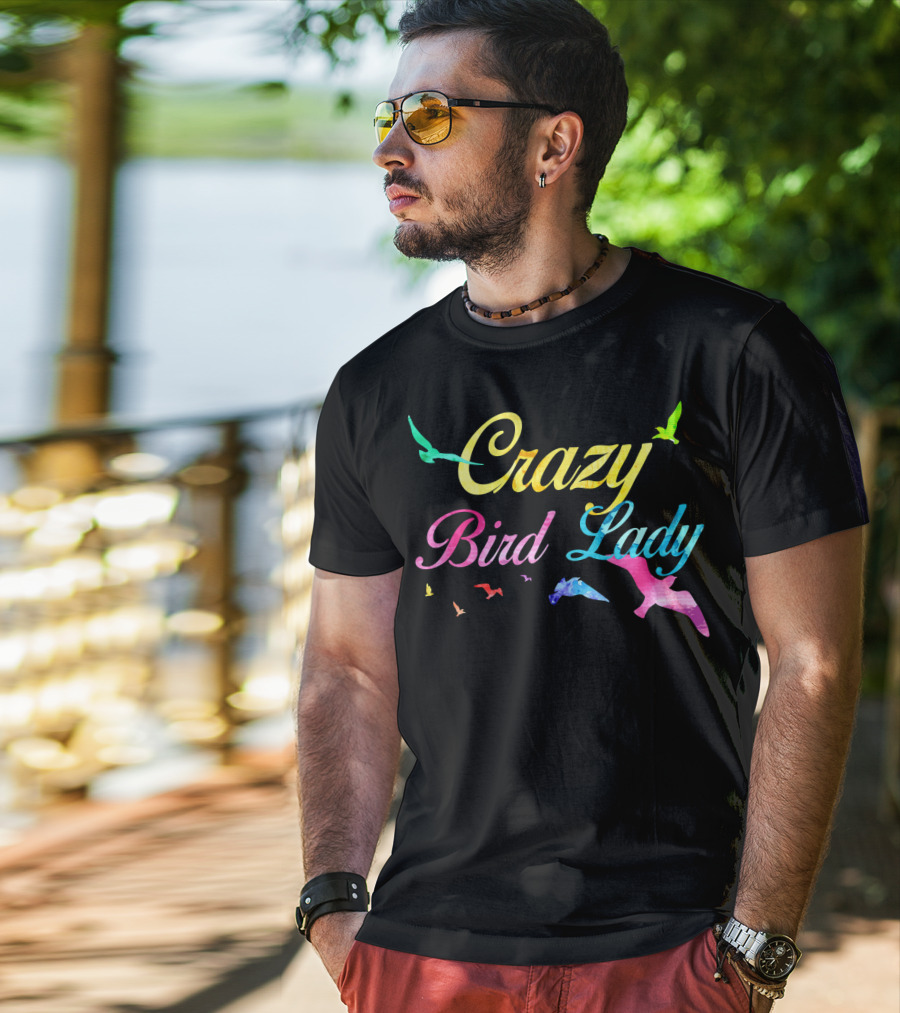 Crazy Bird Lady Colorful Funny Birds Coo T-Shirt