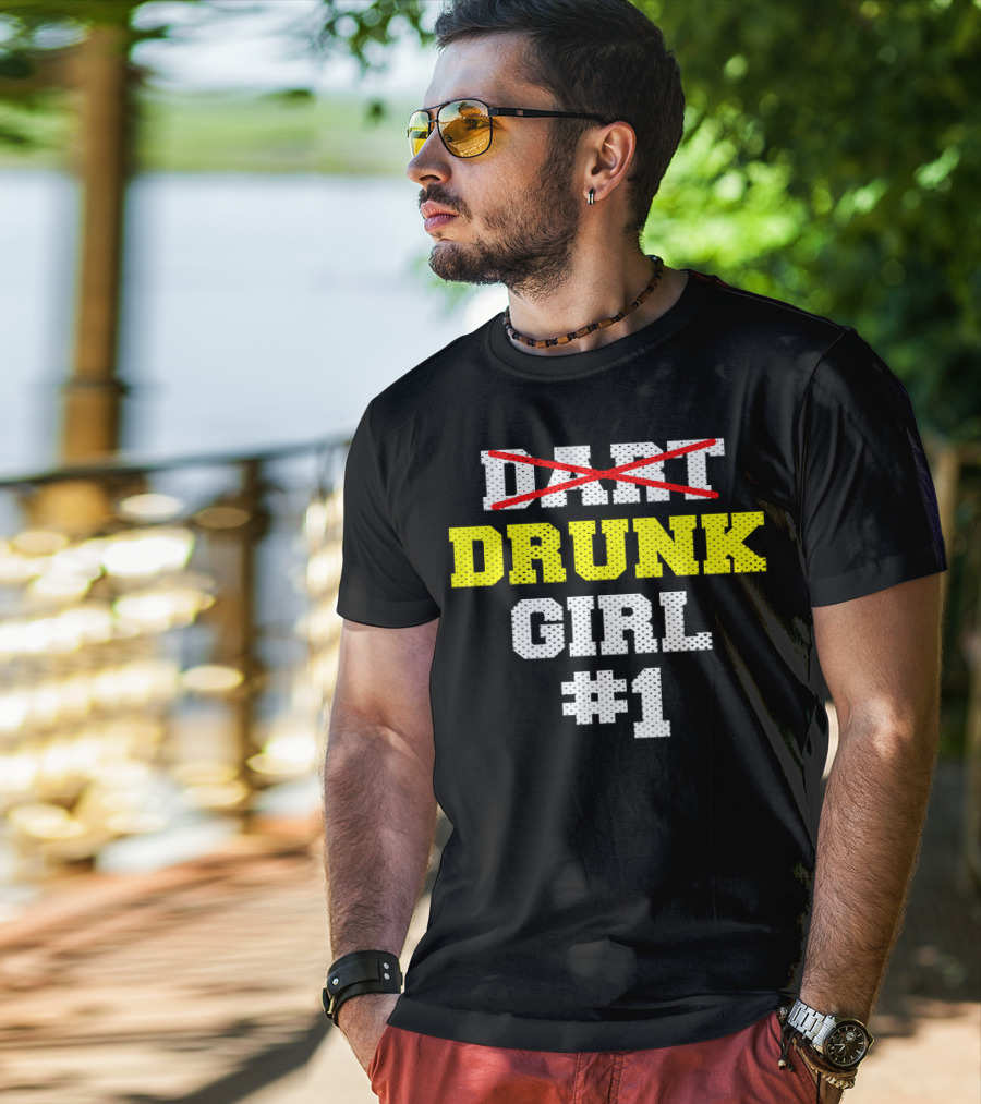 Drunk Girl #1 Team Cool Dar Funny Dart T-Shirt