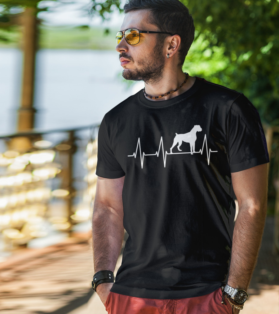 Funny Dog Heartbeat Boxer T-Shirt