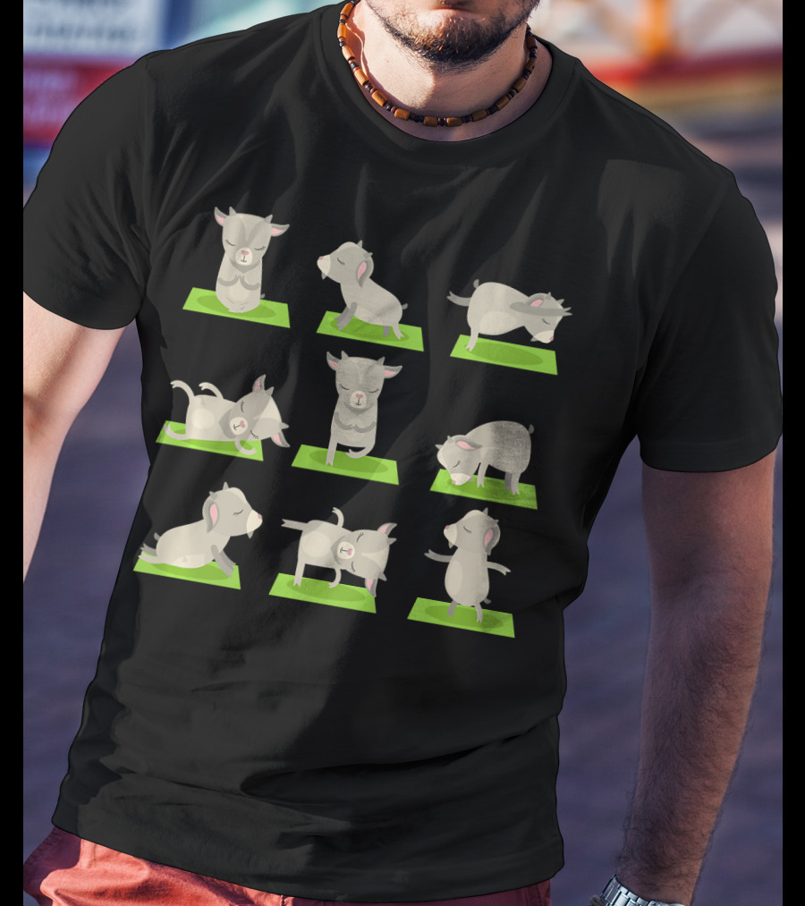 Goat Yoga Mat Poses Funny Yoga Goat T-Shirt