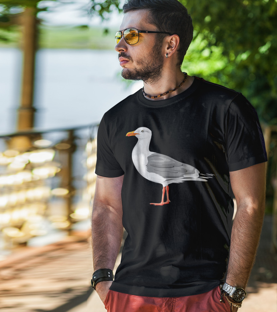Funny Seagull Ocean Lover Coastal Bird T-Shirt