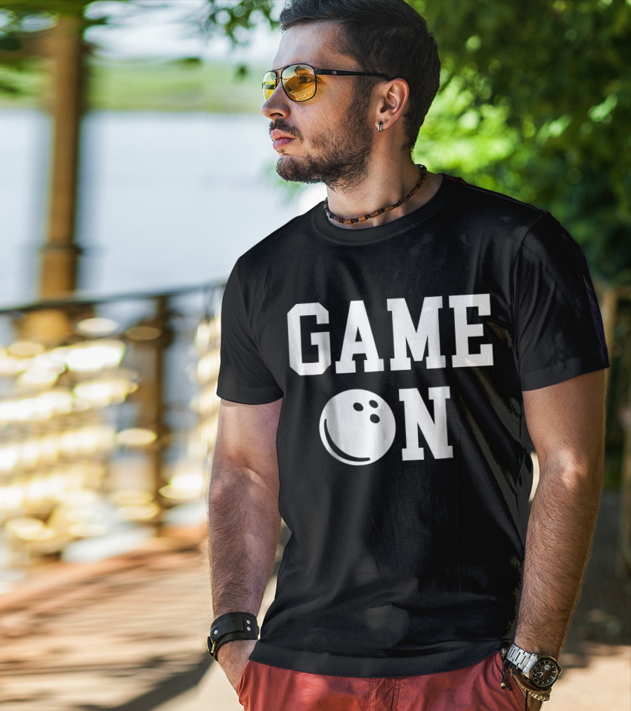GAME ON Bowling Ball Icon Strike T-Shirt