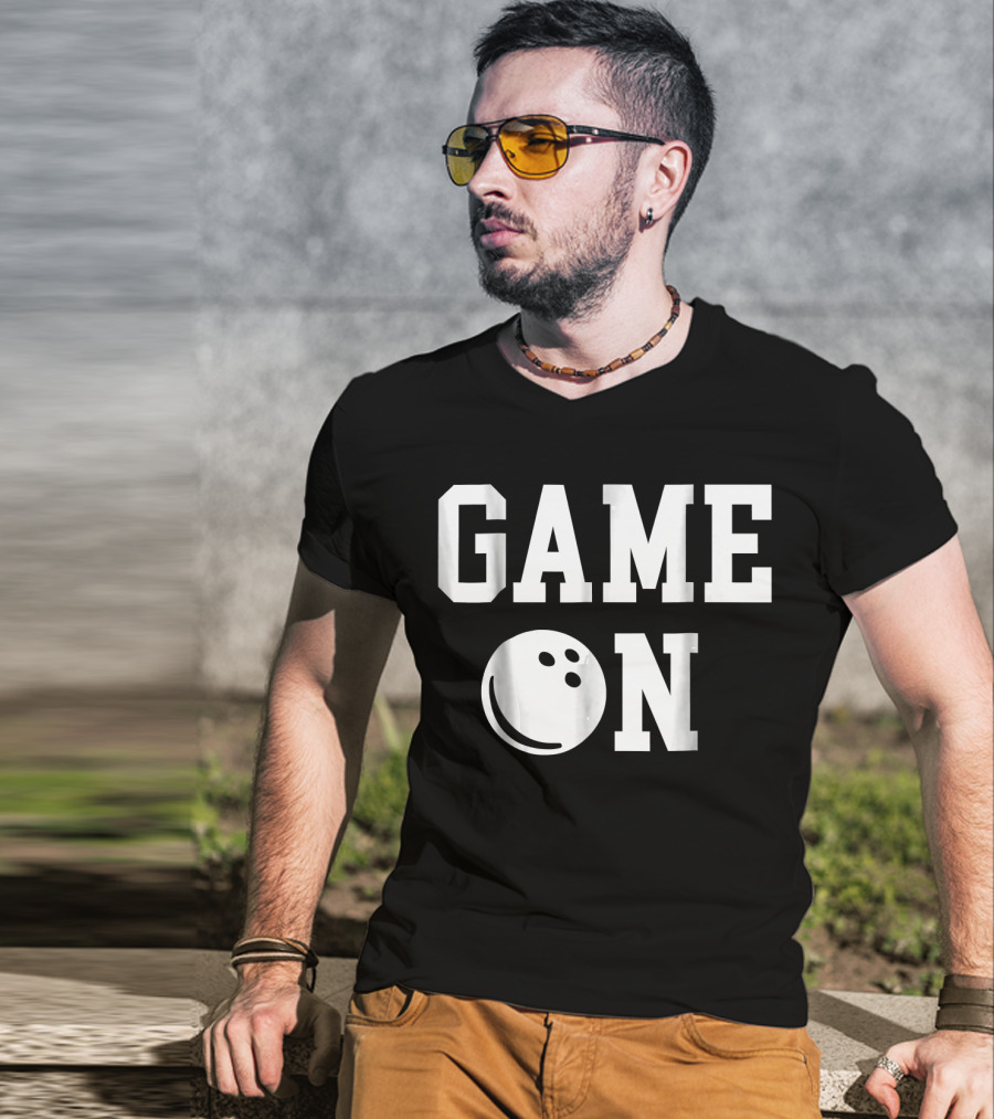 GAME ON Bowling Ball Icon Strike T-Shirt