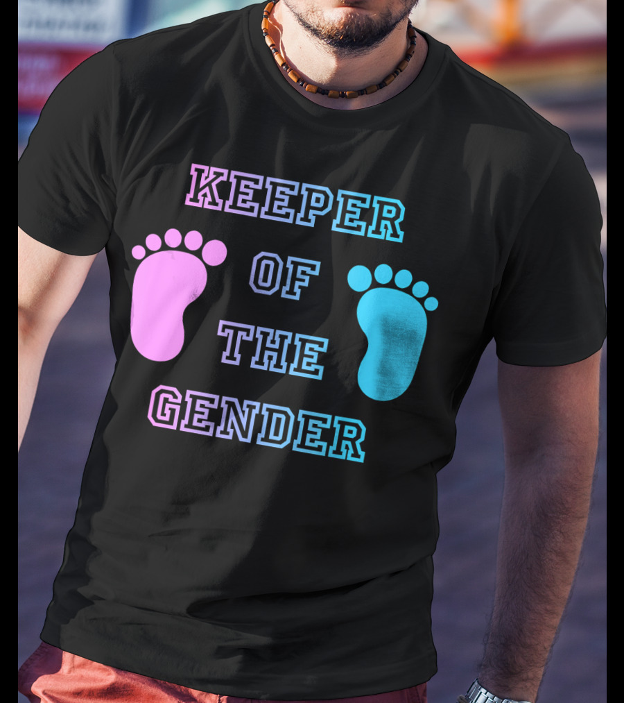 Keeper Of The Gender Pink Blue Footprints T-Shirt