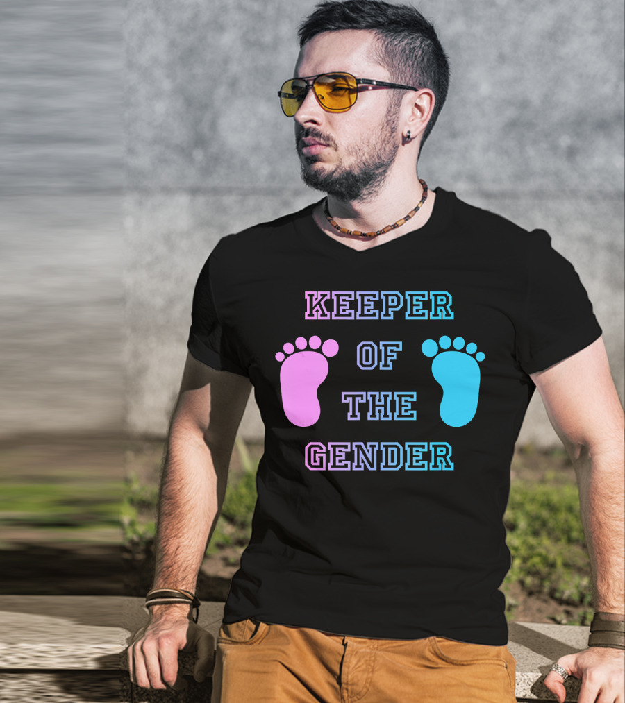 Keeper Of The Gender Pink Blue Footprints T-Shirt