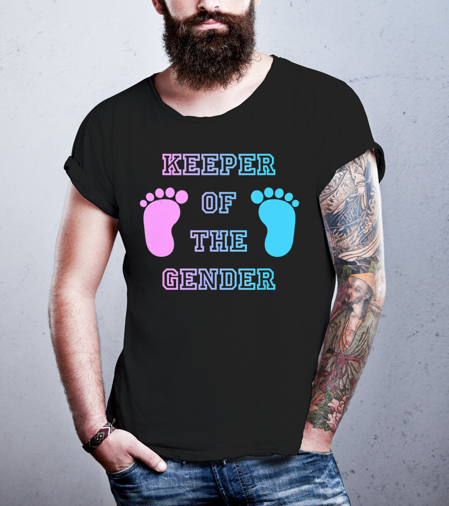 Keeper Of The Gender Pink Blue Footprints T-Shirt