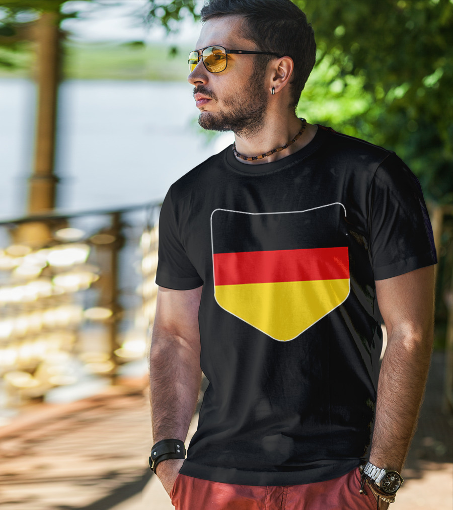 Germany Flag Pocket Print Country Emblem German Colors T-Shirt