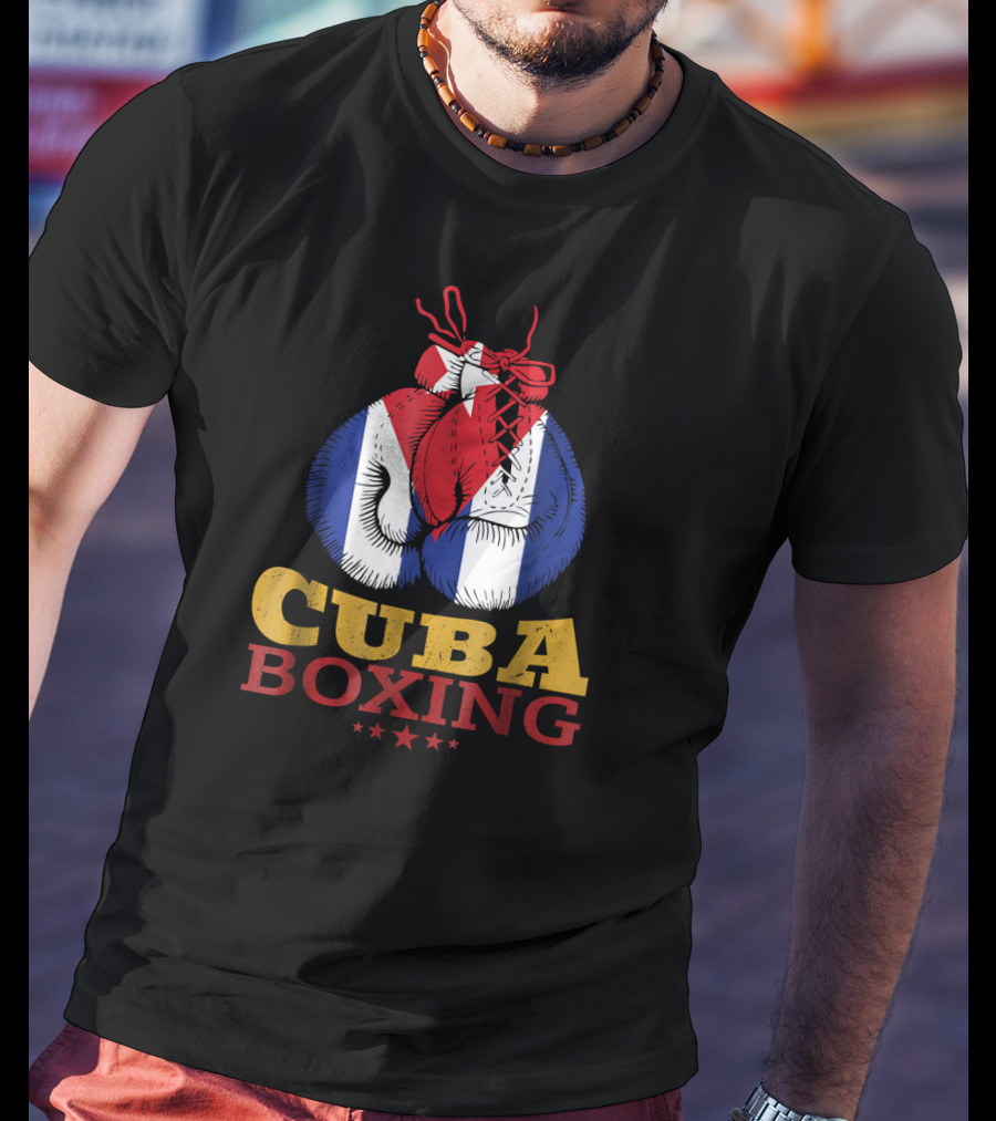 Cuba Boxing Gloves With Cuban Flag And Stars T-Shirt