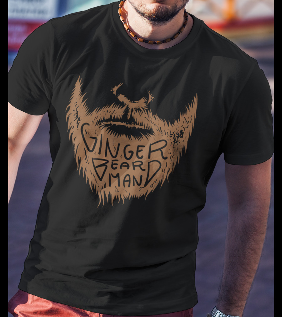 Ginger Beard Man Cute Mysterious Red Whiskered Face T-Shirt