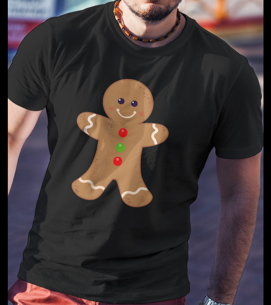 Gingerbread Man Christmas Cookie Baki Festive Holiday Joyful Treat T-Shirt