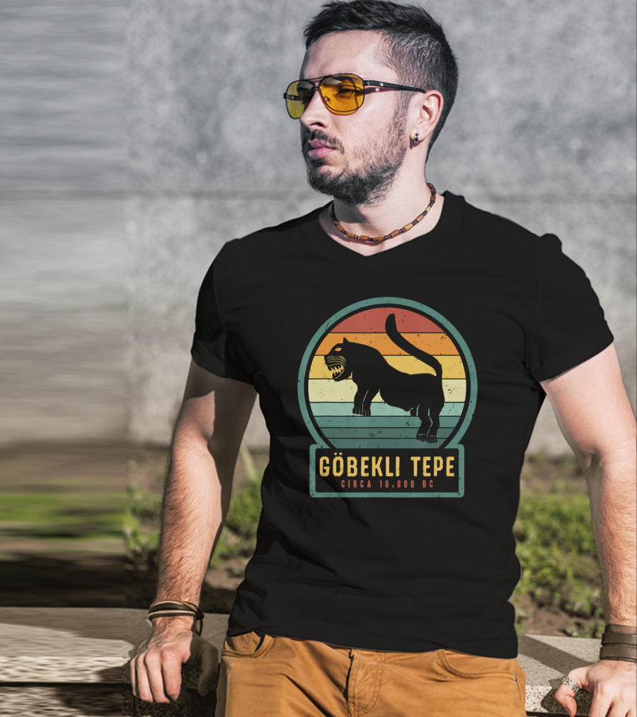 Göbekli Tepe Circa 10,000 BC Large Cat Lion T-Shirt