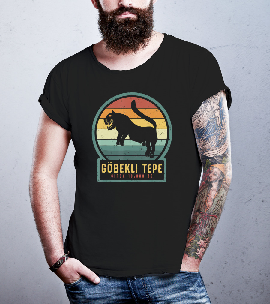 Göbekli Tepe Circa 10,000 BC Large Cat Lion T-Shirt