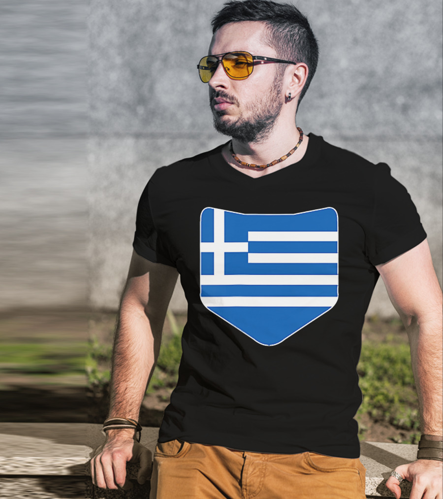 Greece Flag Shield Emblem T-Shirt
