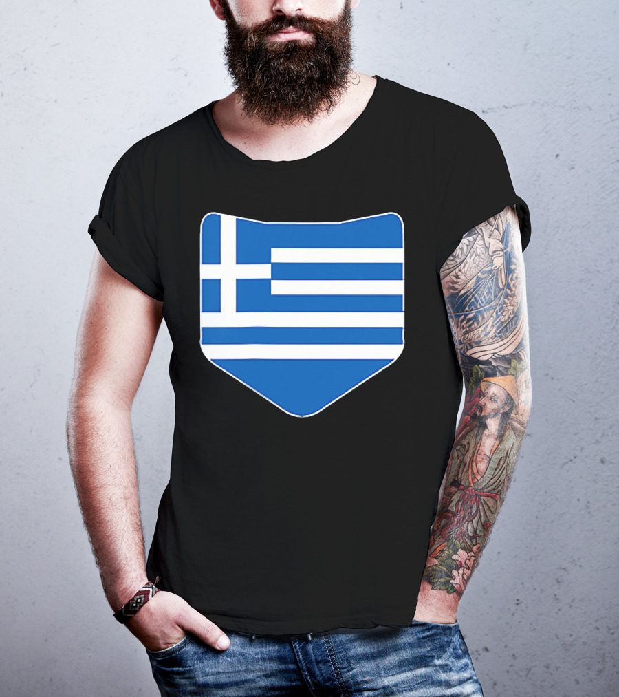 Greece Flag Shield Emblem T-Shirt