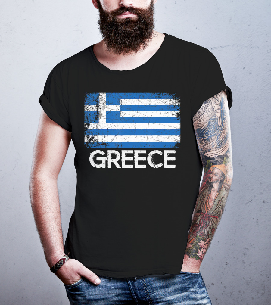 Greek Flag Vintage Greece Made In Gree T-Shirt