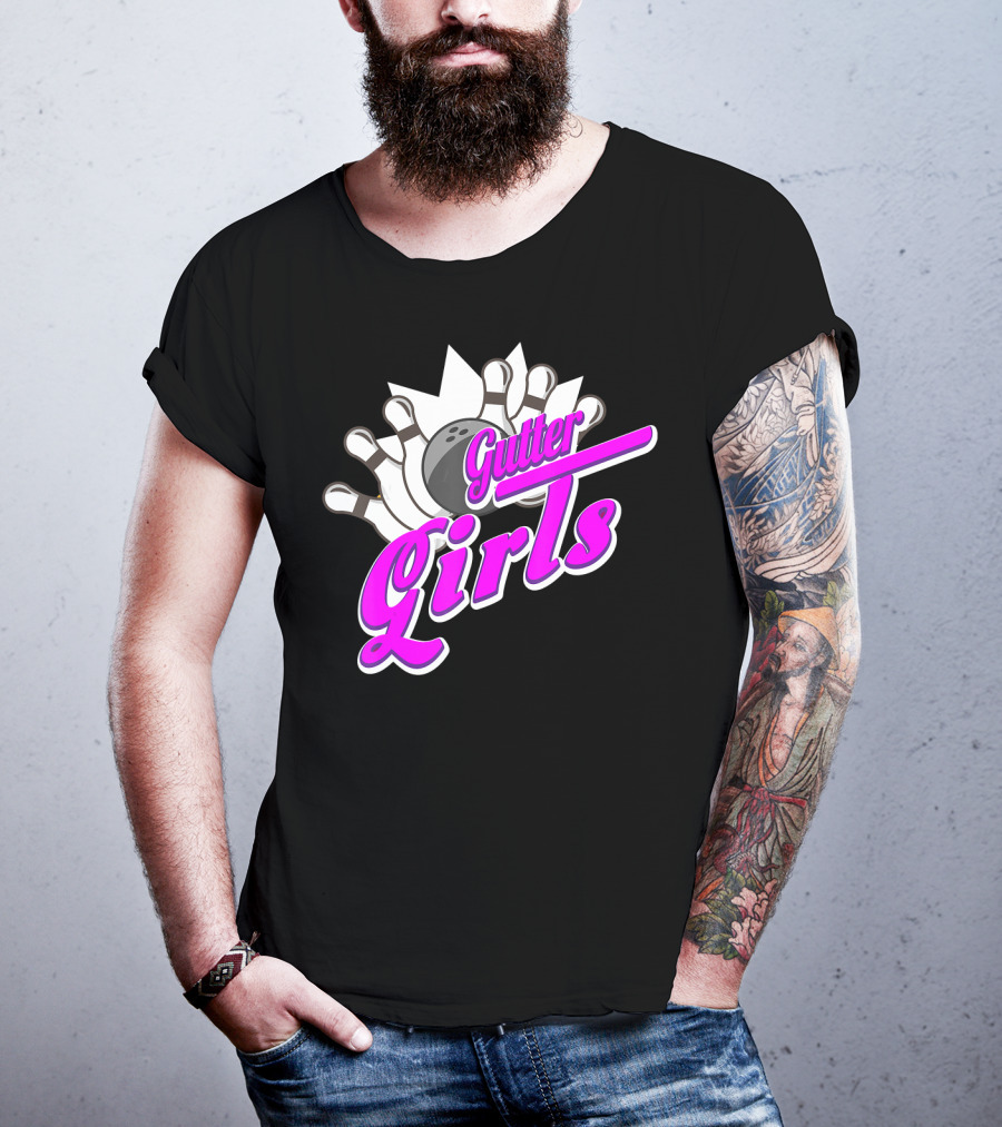 Gutter Girls Bowling Ball Pin Bowler Retro T-Shirt