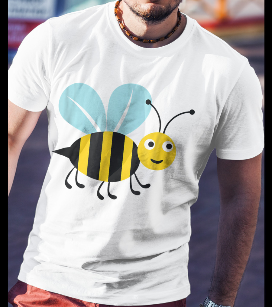 Happy Honey Bee Cute Cartoon T-Shirt