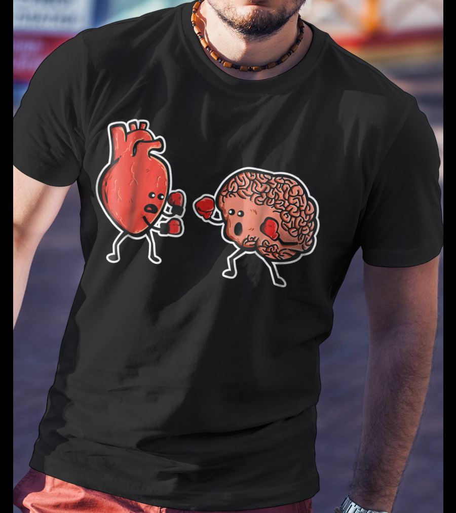 Heart And Brain Boxing Match Showdown T-Shirt