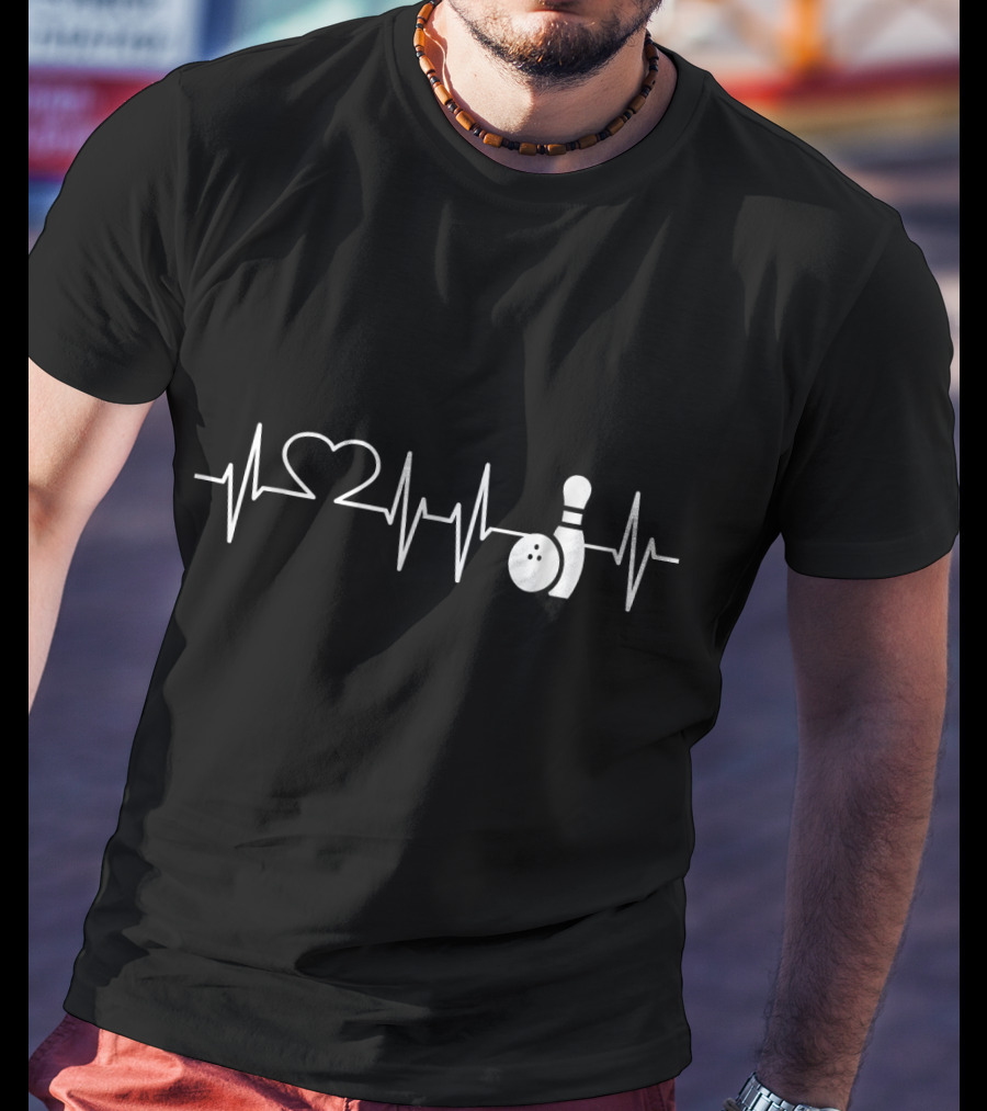 Heartbeat Bowling Heartbeat Bowling Pin Bowling Ball T-Shirt