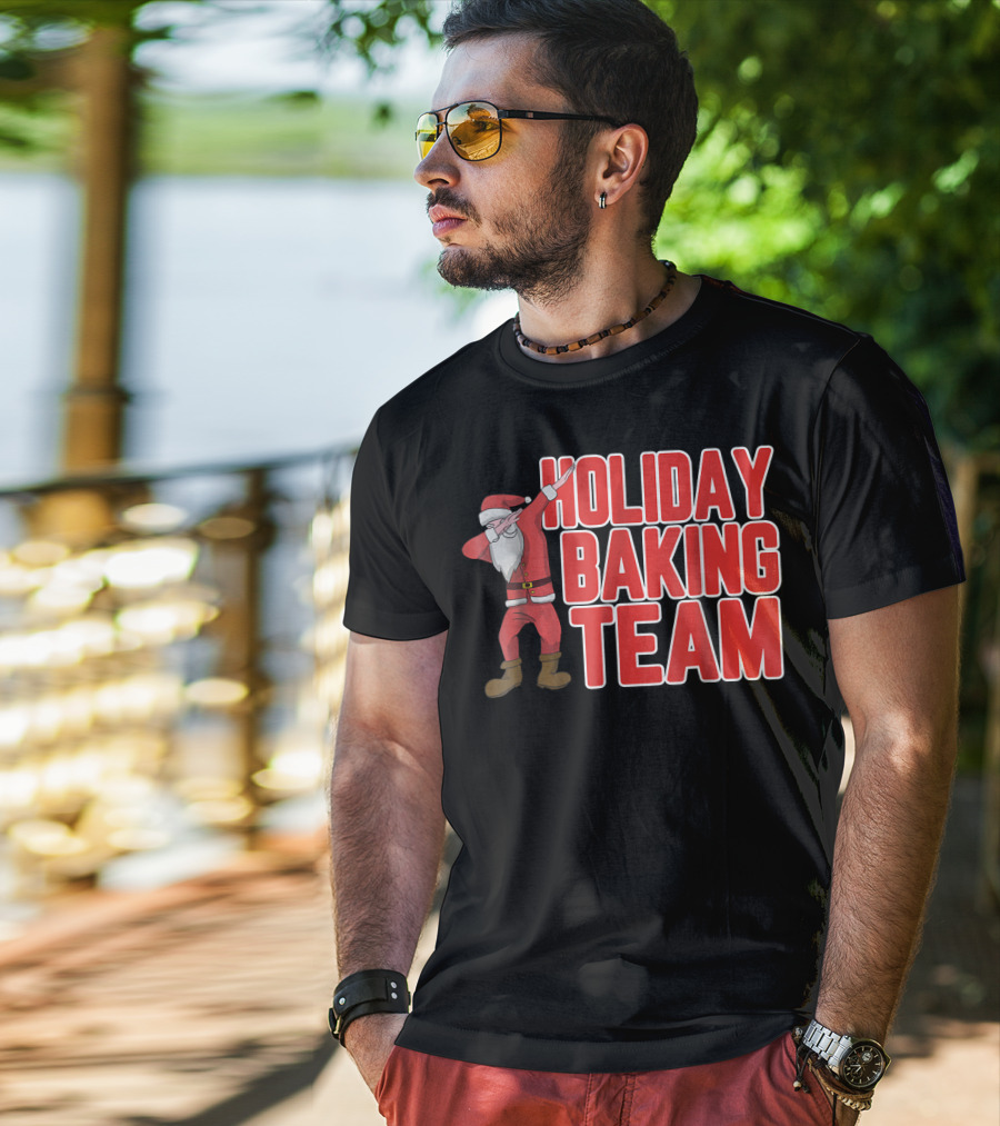Holiday Baking Team Dabbing Santa T-Shirt