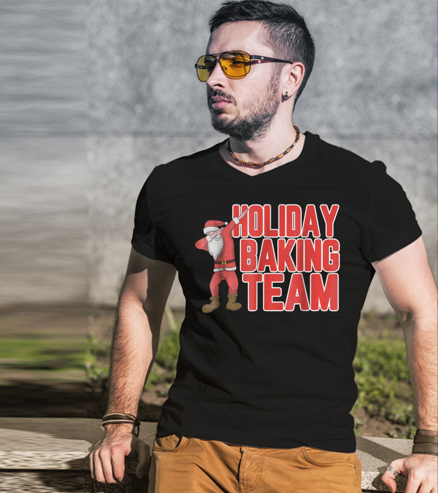 Holiday Baking Team Dabbing Santa T-Shirt