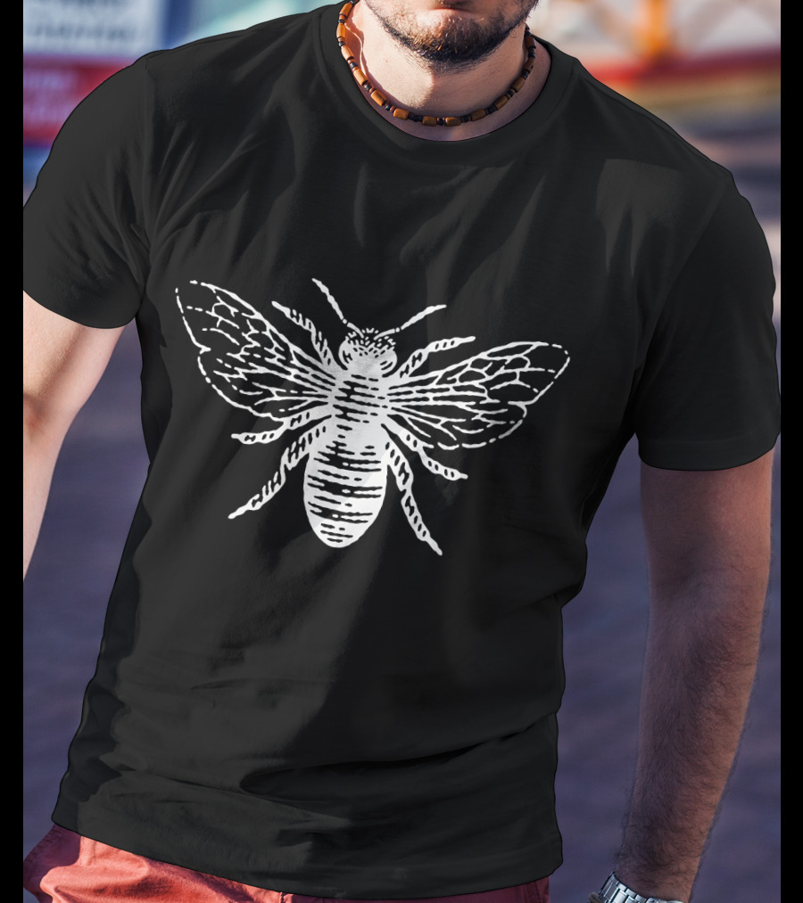 Honey Bee Vintage Illustration For Modern Naturalist T-Shirt