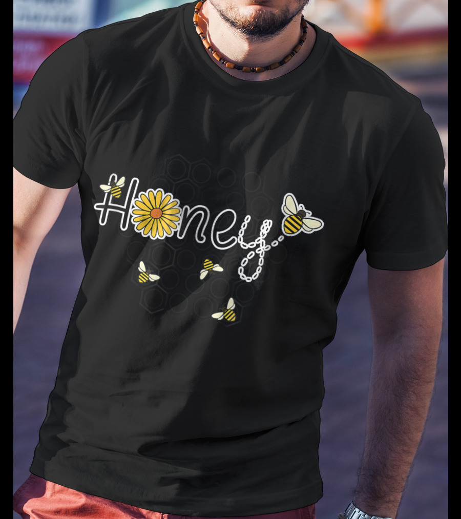 Honey Flower Honeybees Honeycomb Beekeeper T-Shirt