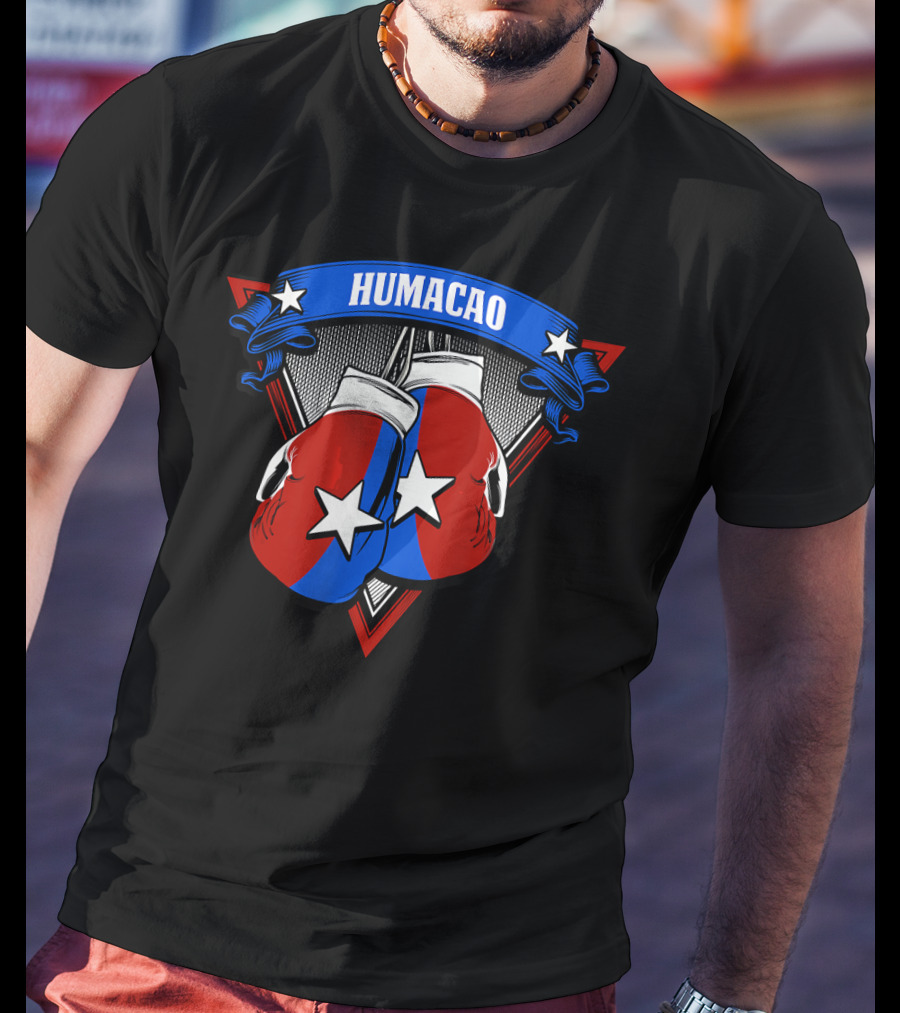 Humacao Puerto Rico Boxing Gloves Star Emblem T-Shirt
