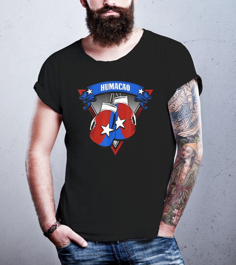 Humacao Puerto Rico Boxing Gloves Star Emblem T-Shirt