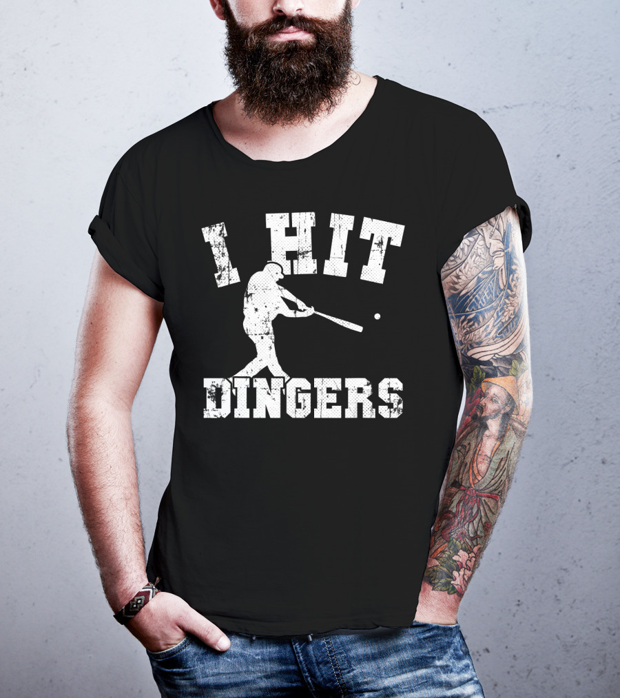 I Hit Dingers Baseball Batting T-Shirt