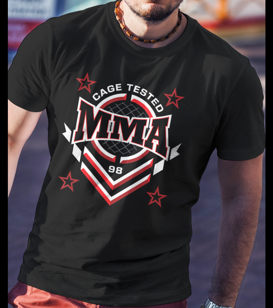 Cage Tested MMA 98 Brazilian Jiu Jitsu MMA Cage Fighting Kick T-Shirt