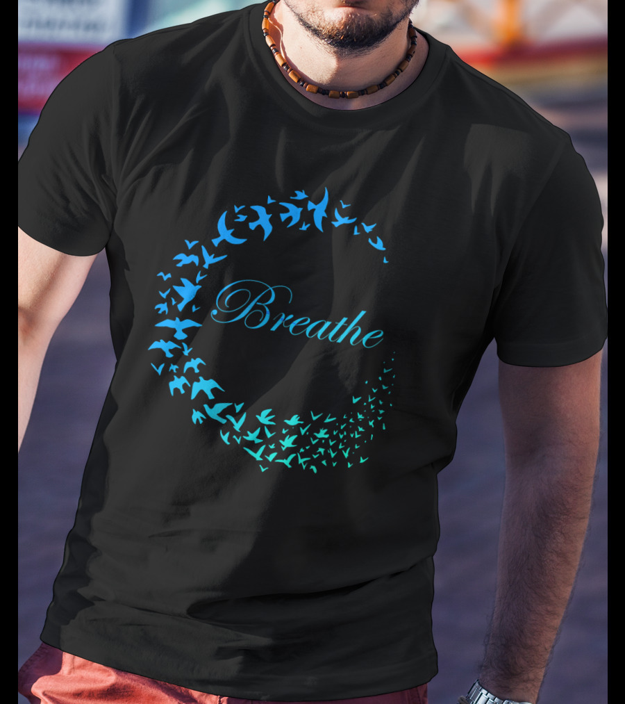 Breathe Inhale Exhale Take Flight Bird Circle T-Shirt