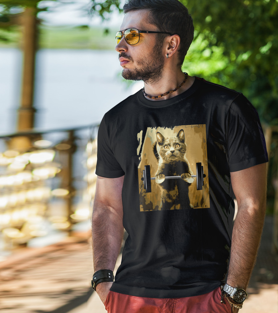 Cat Lifting Weightlifting Cat Training Strength T-Shirt