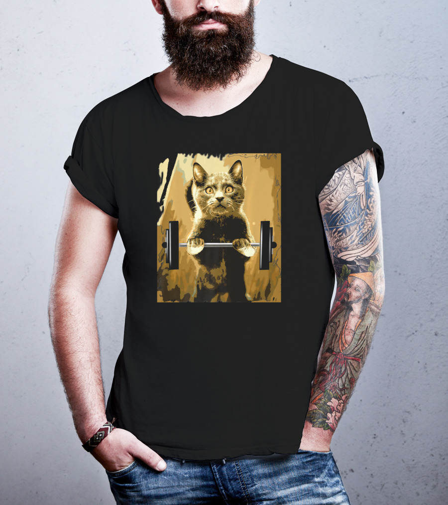 Cat Lifting Weightlifting Cat Training Strength T-Shirt