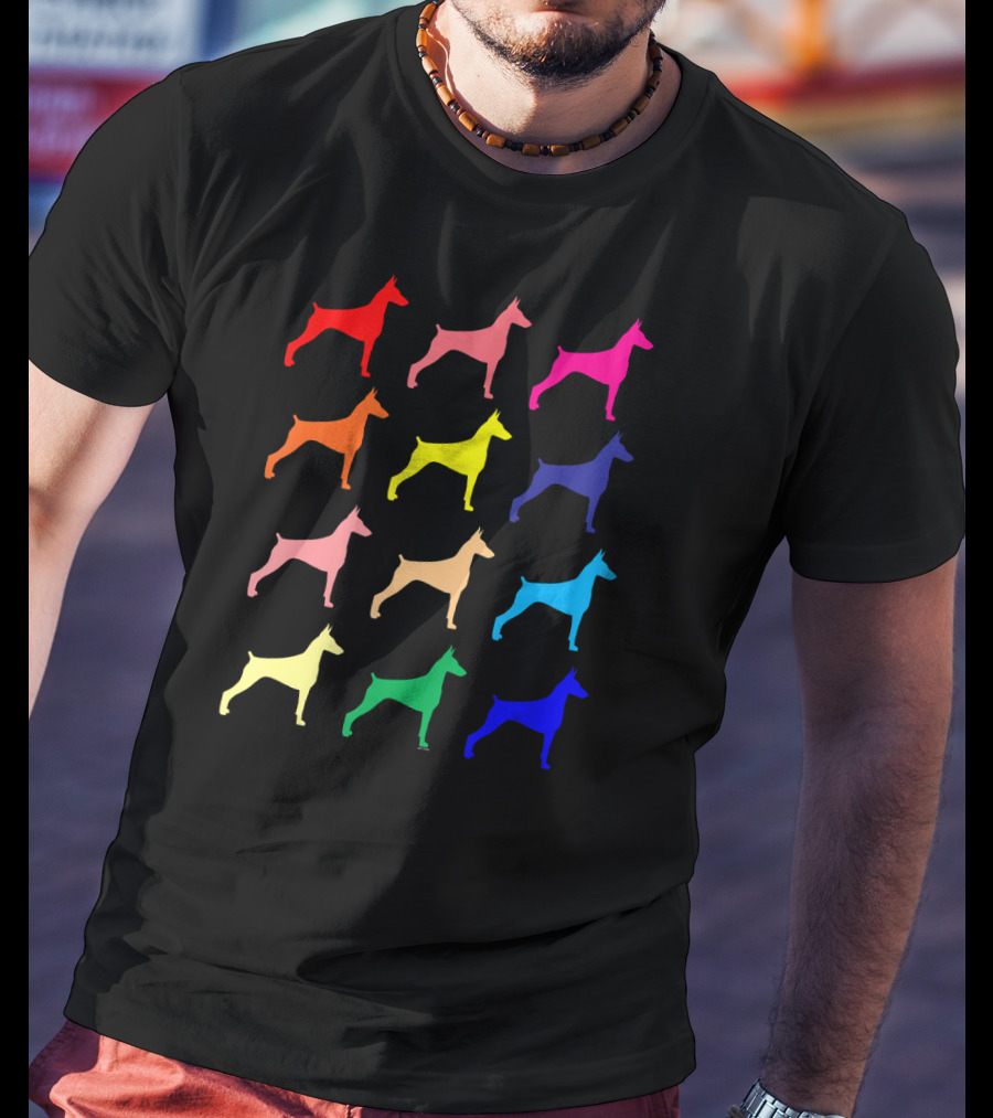 Doberman Pinscher Dog Lovers Colorful Pop T-Shirt