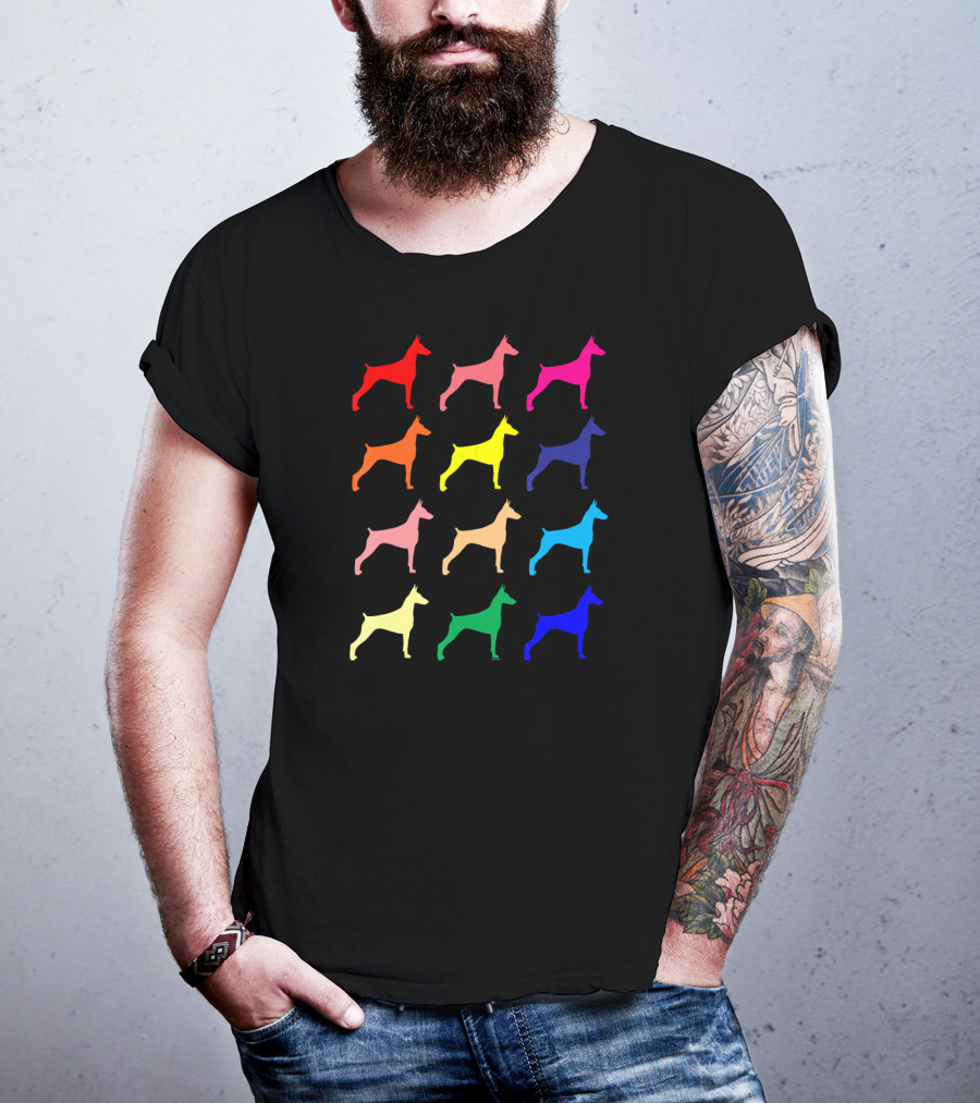 Doberman Pinscher Dog Lovers Colorful Pop T-Shirt