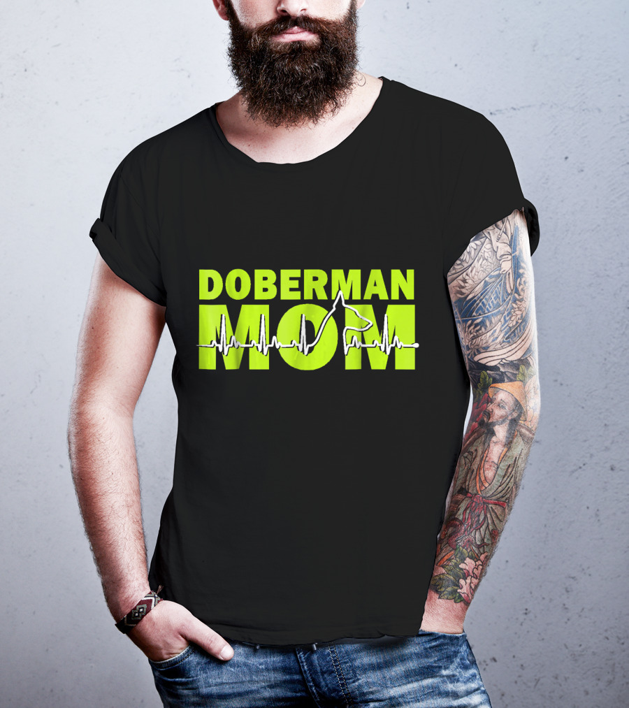 DOBERMAN MOM Heartbeat Dog T-Shirt