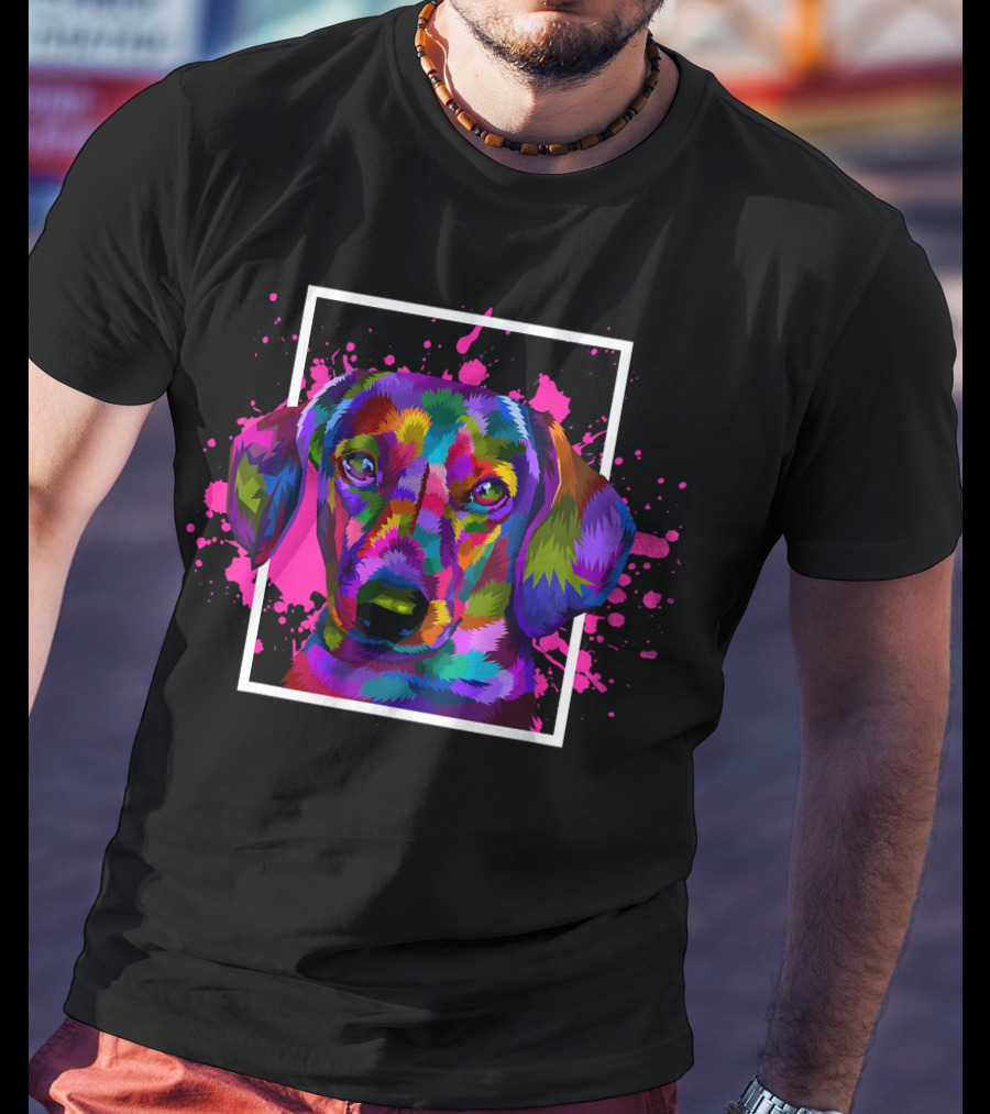 Colorful Dog Animal Lover Pet Dog Breed Dac T-Shirt