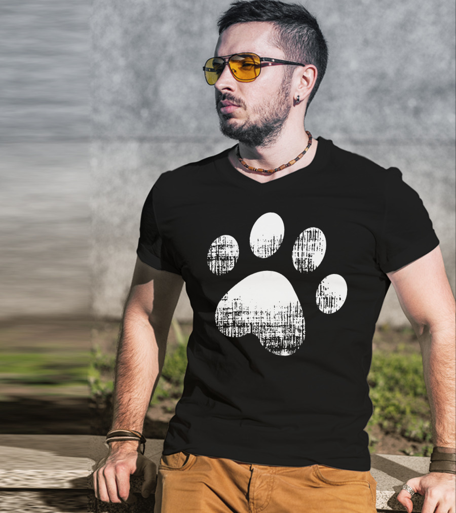 Dog Paw Print Funny For Pet Parents T-Shirt