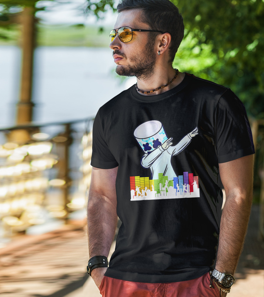 All I Want For Christmas Is Marshmello DJ Dabbing With Music Bars T-Shirt
