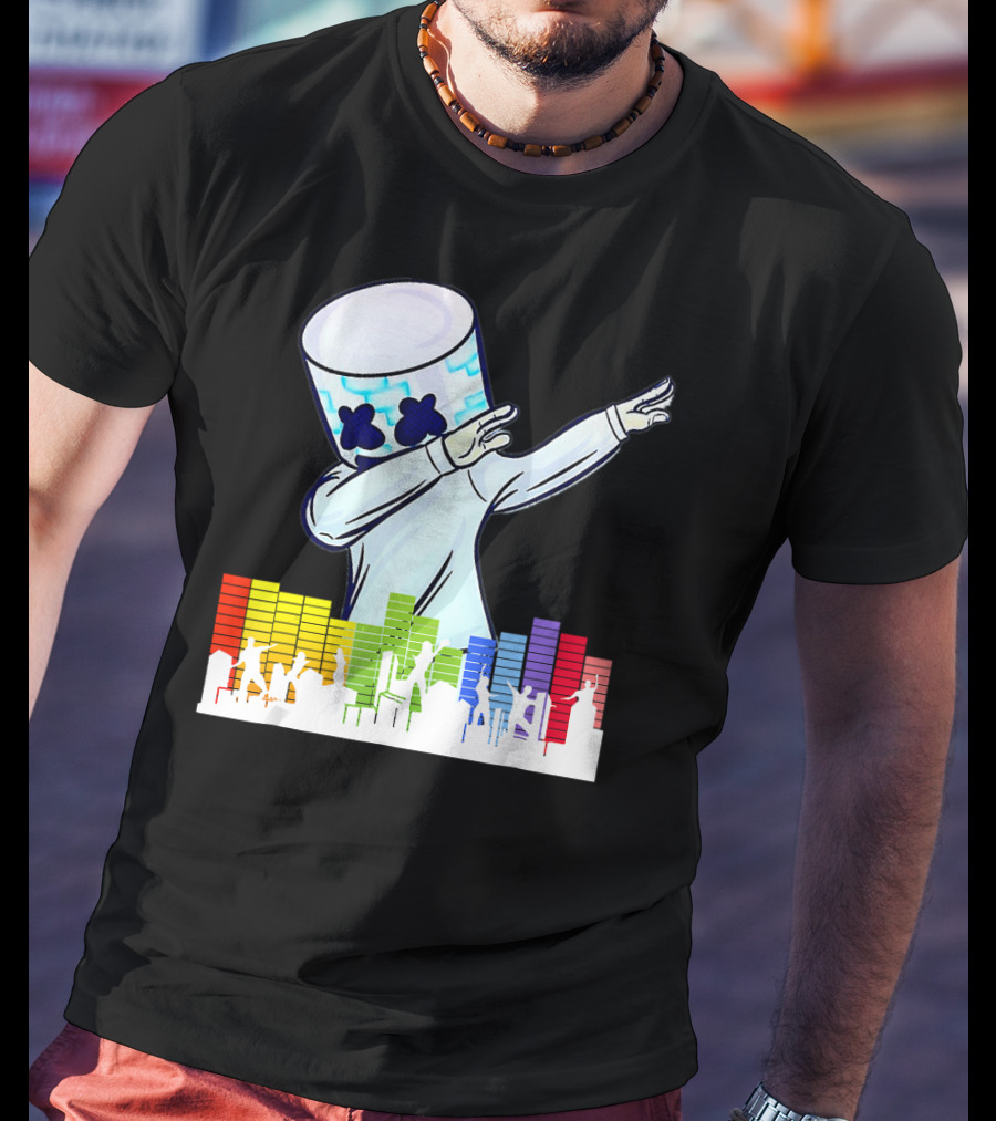 All I Want For Christmas Is Marshmello DJ Dabbing With Music Bars T-Shirt