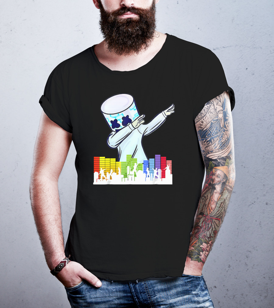 All I Want For Christmas Is Marshmello DJ Dabbing With Music Bars T-Shirt