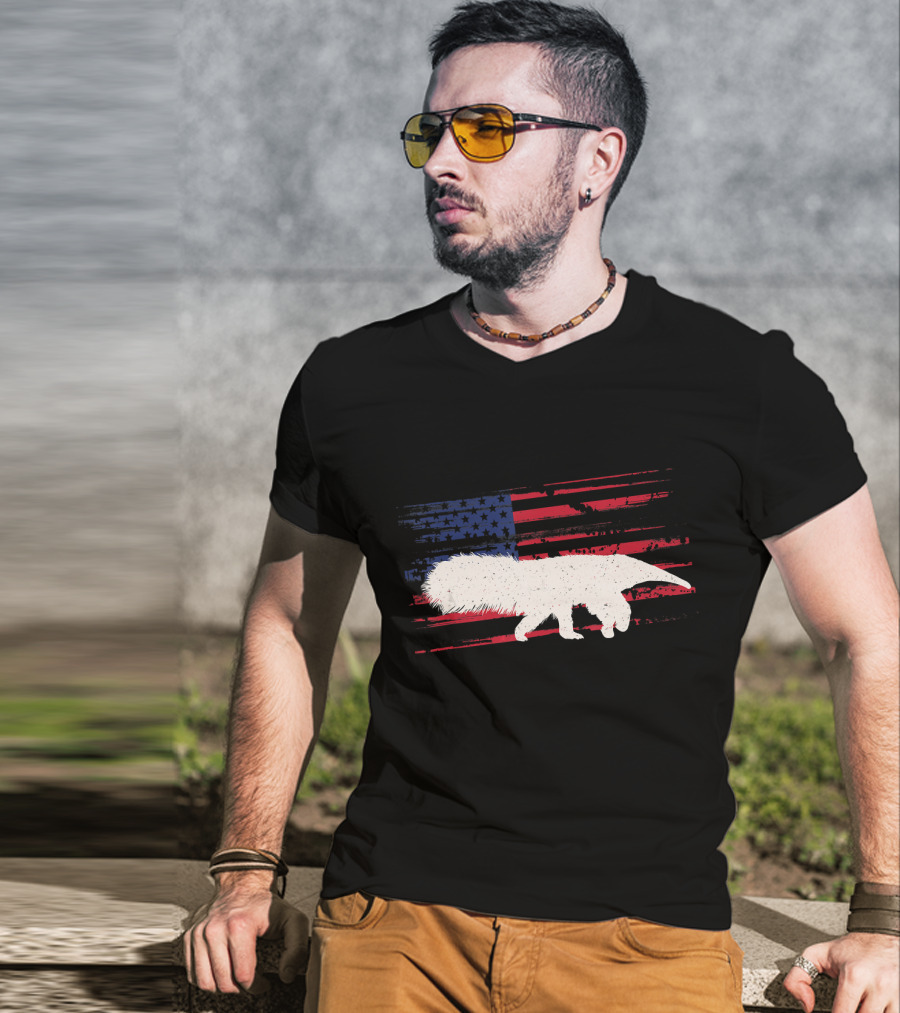 Anteater American Flag Ant Bear Patriot T-Shirt