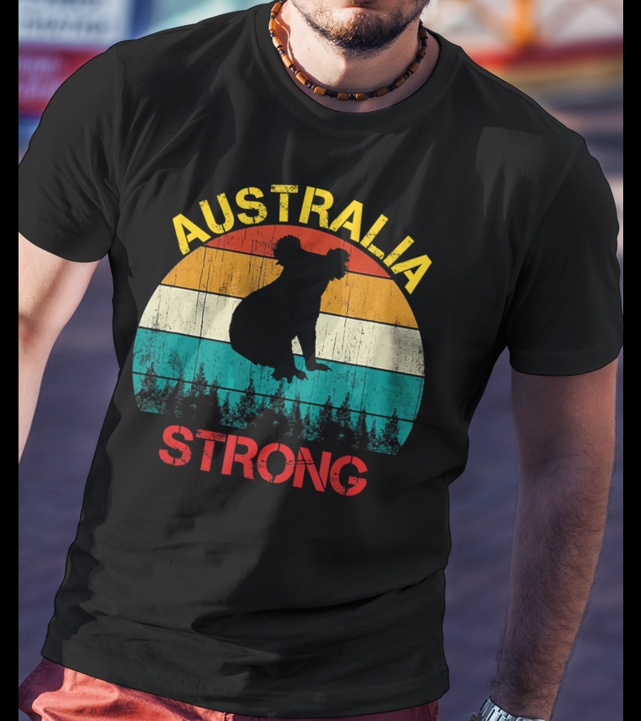 Australia Strong Koala Bear Retro Vin T-Shirt