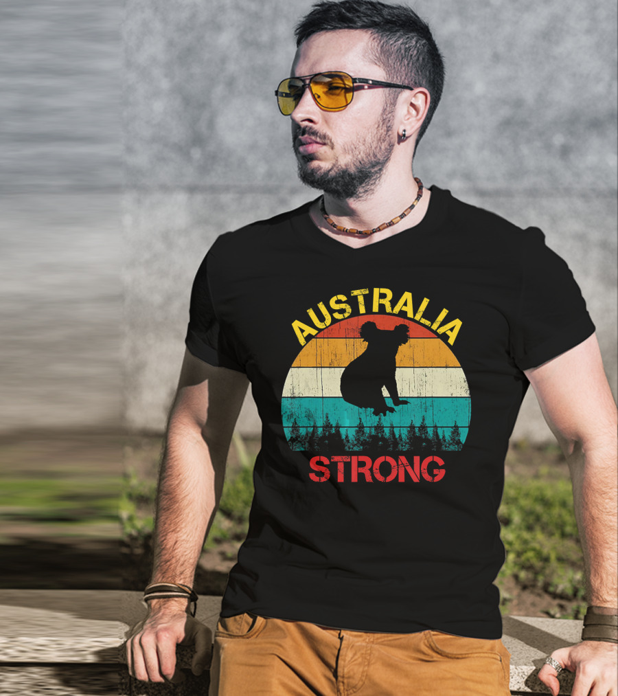 Australia Strong Koala Bear Retro Vin T-Shirt