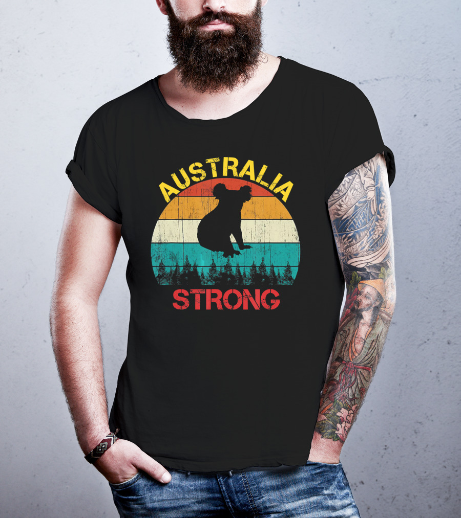 Australia Strong Koala Bear Retro Vin T-Shirt