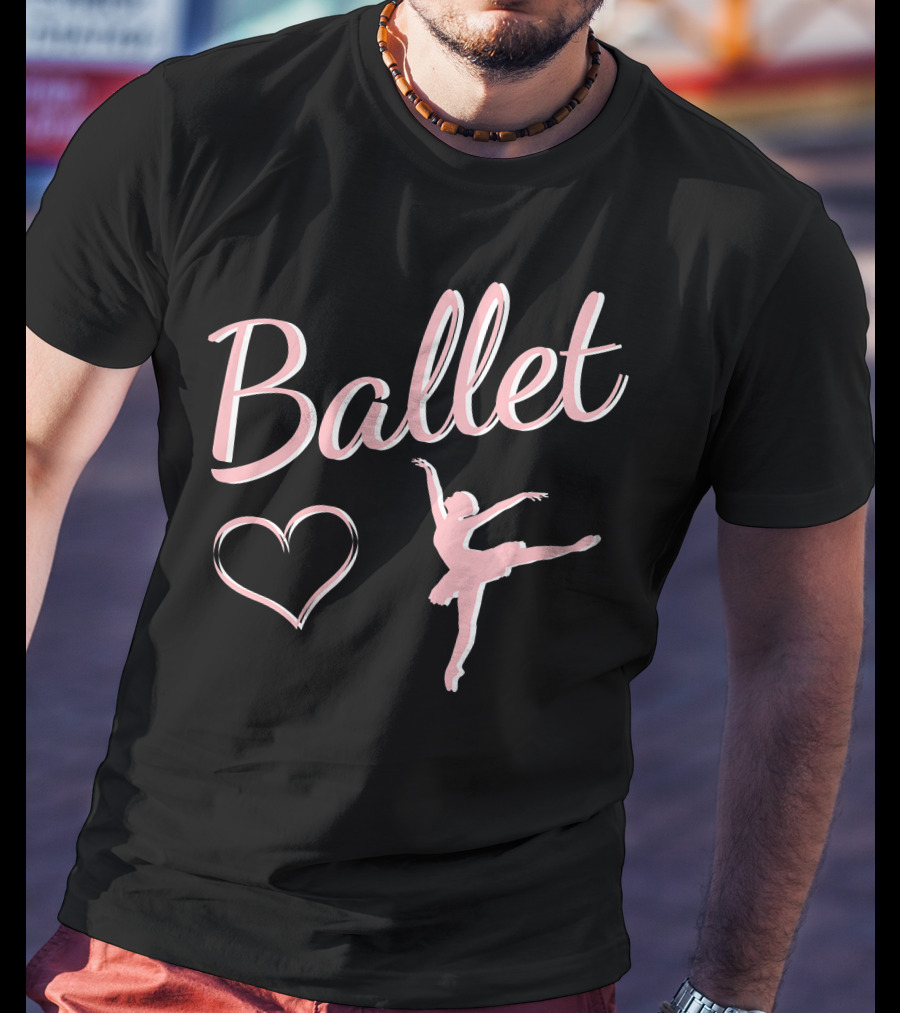 Ballet Ballerina Arabesque With Heart T-Shirt